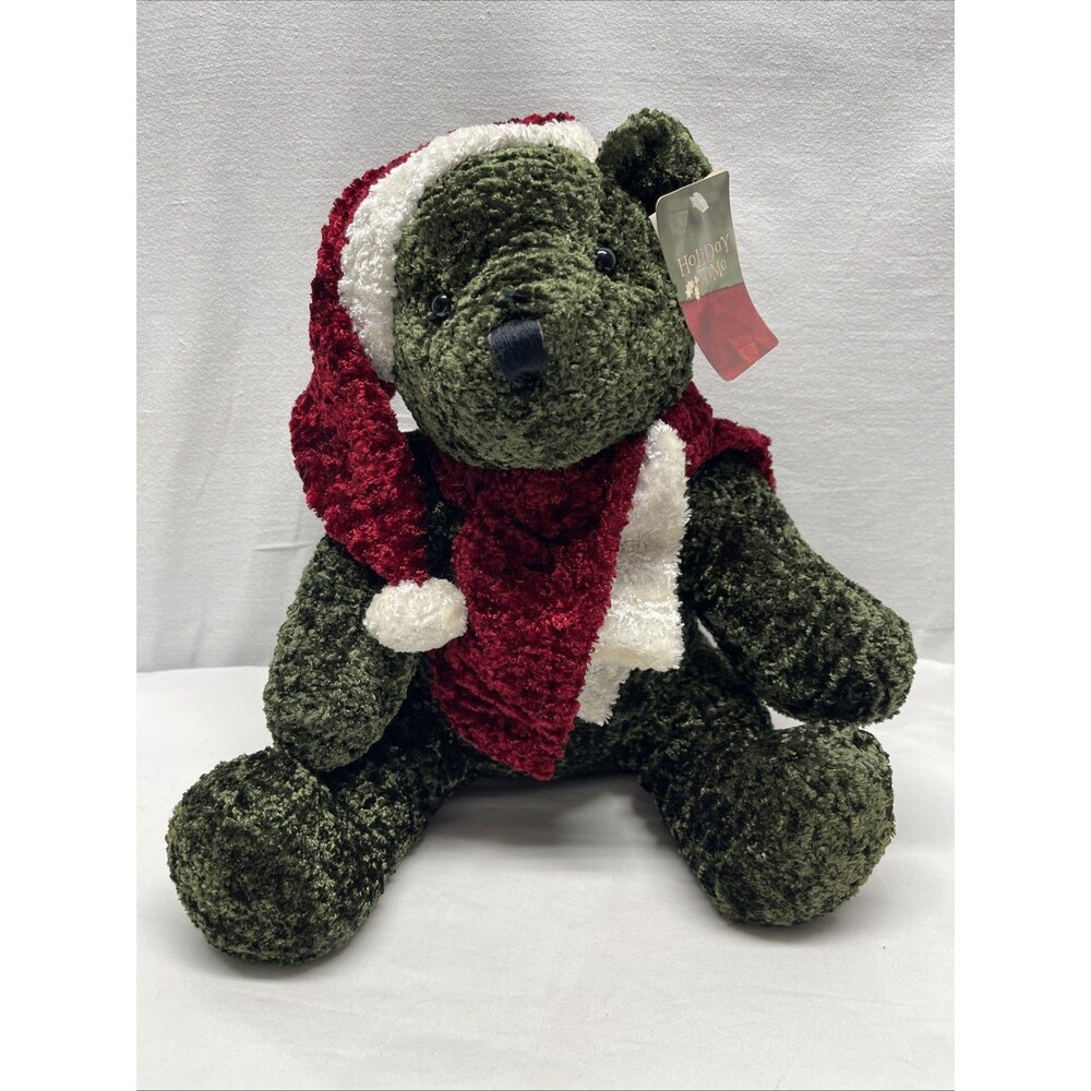 RARE Vintage 2002 Dan Dee Christmas Chenille Teddy Bear Plush Stuffed Animal NWT